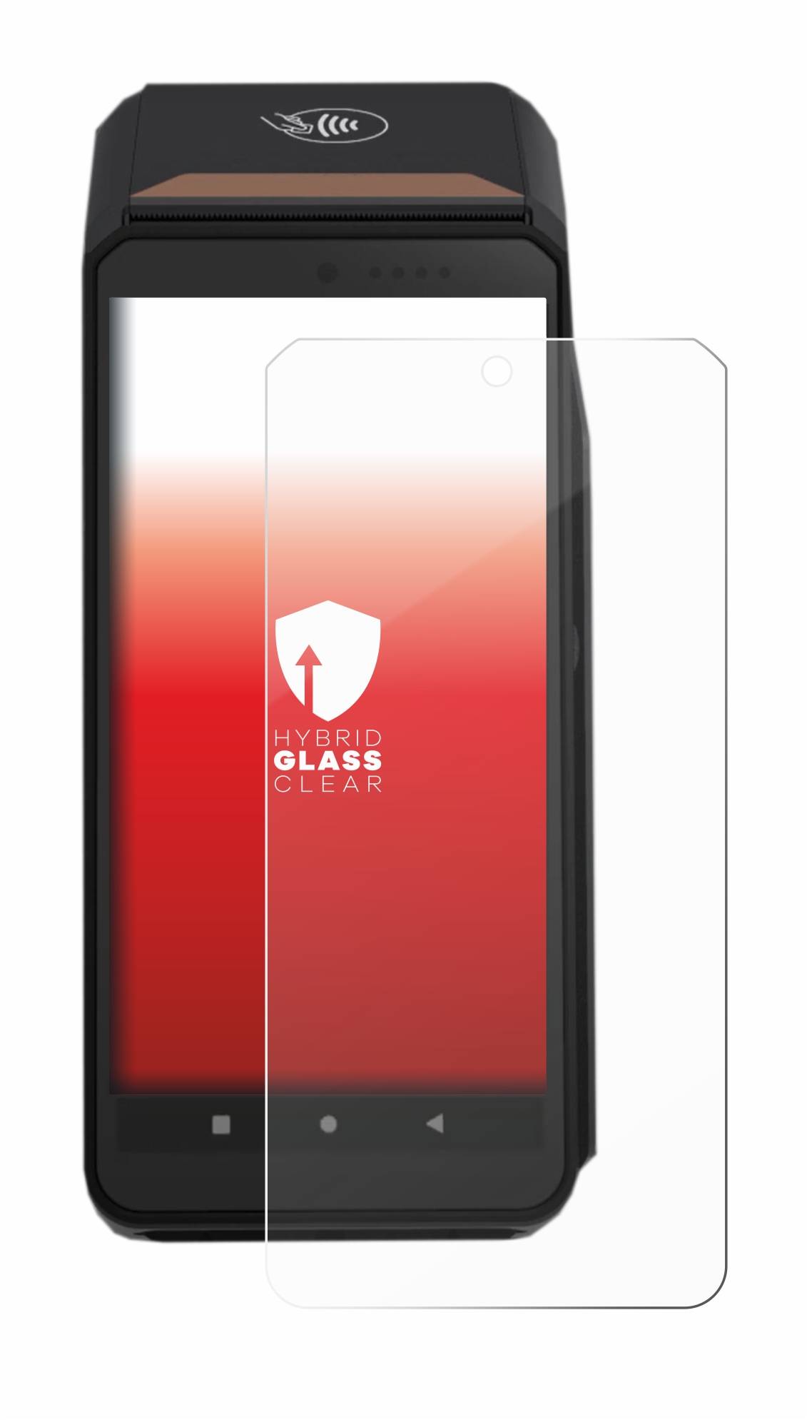 upscreen Flexible Schutz Glas Folie für ingenico Axium DX8000 Schutzglas 9H Hybridglas Klar