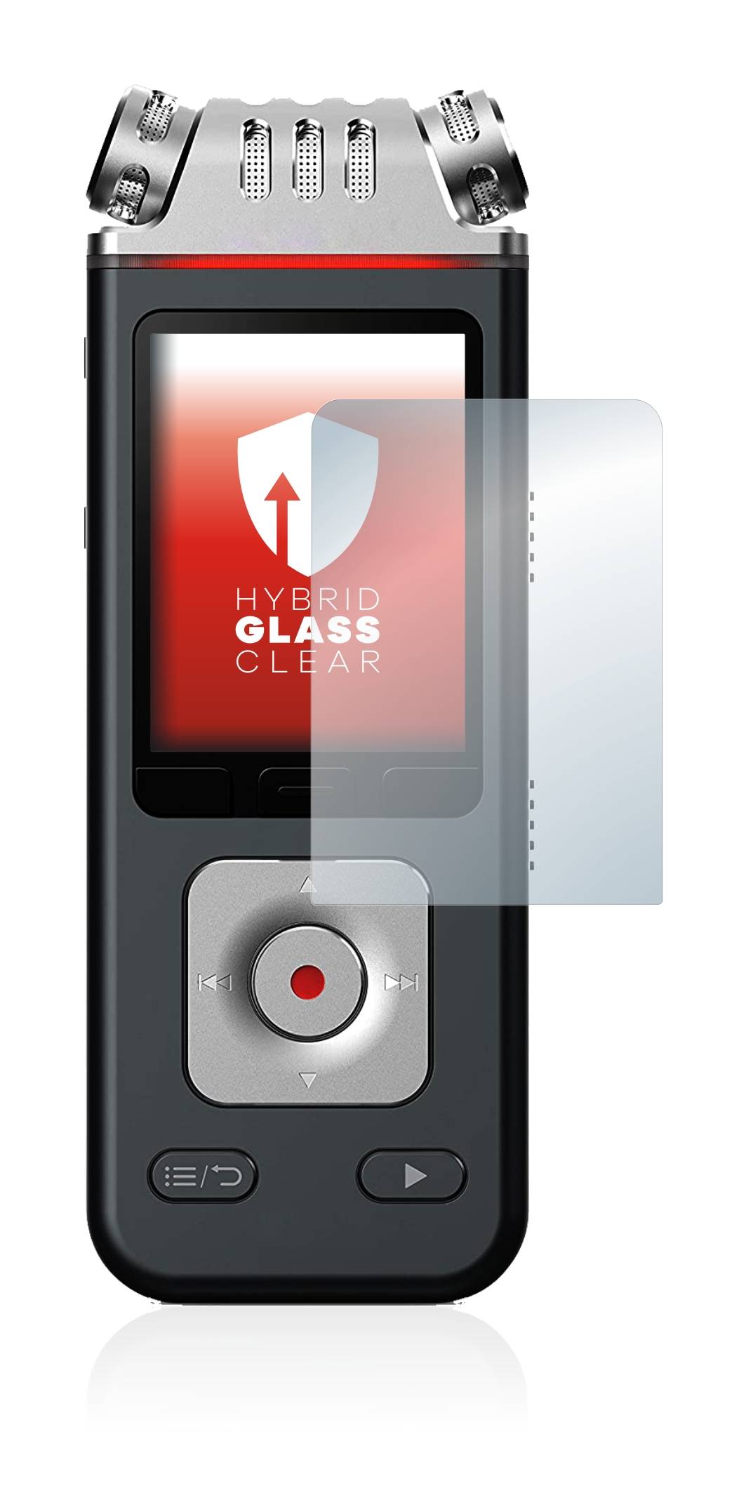upscreen Hybrid Glass Clear Premium Schutzglas Folie für Philips VoiceTracer