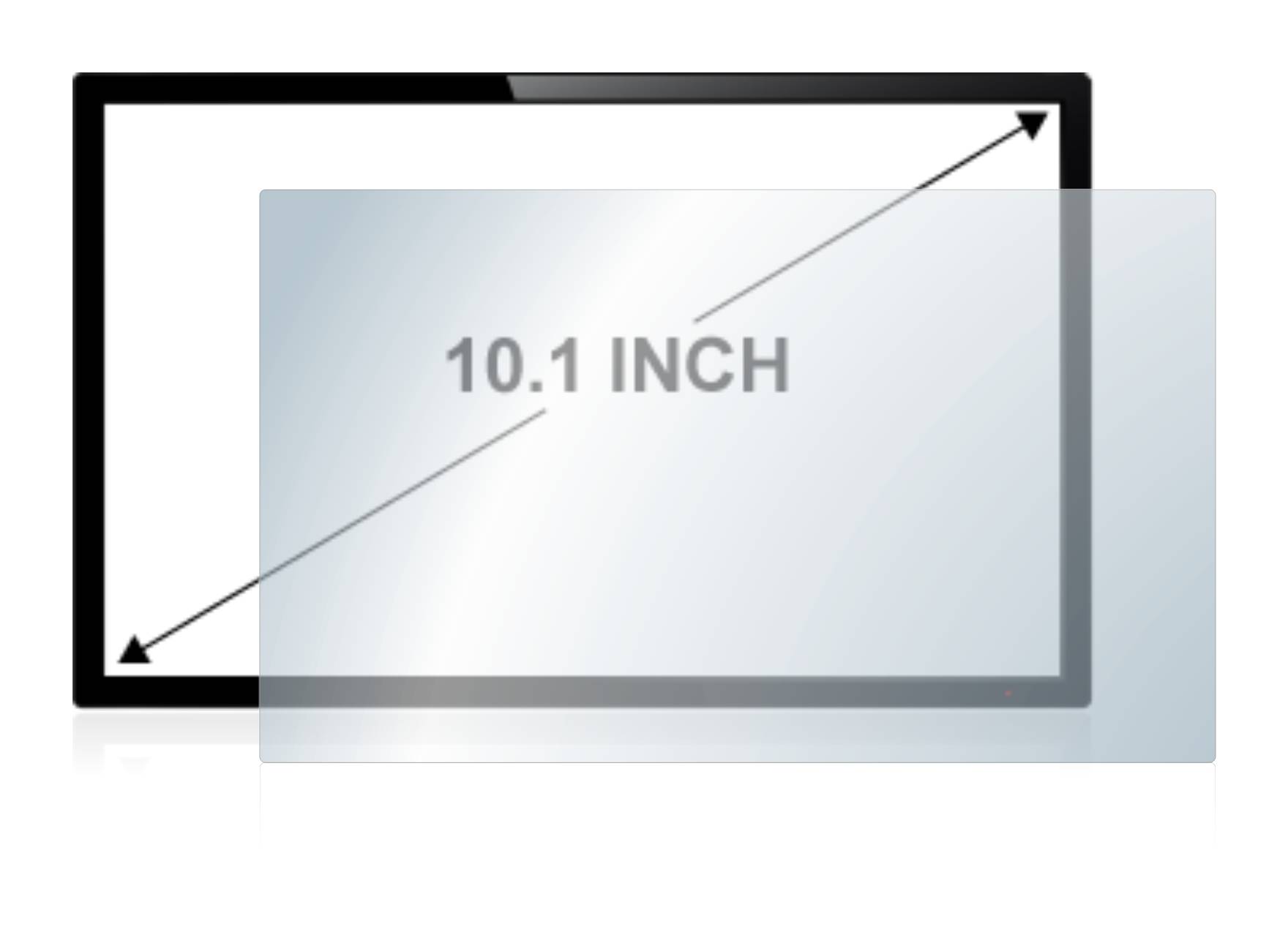 upscreen Hybrid Glass Clear Premium Schutzglas Folie für Touch-Panel PCs mit 10.1 Zoll