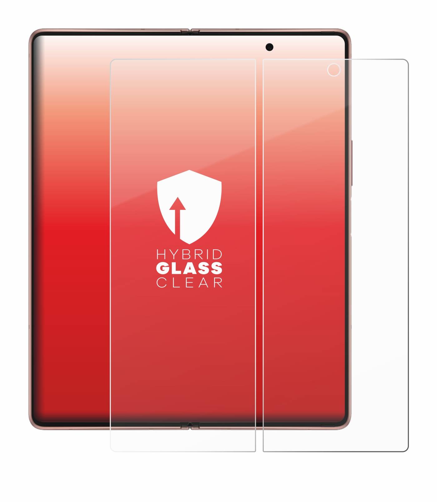 upscreen Flexible Schutz Glas Folie für Samsung Galaxy Z Fold 2 5G (Inneres Display) Schutzglas 9H Hybridglas Klar