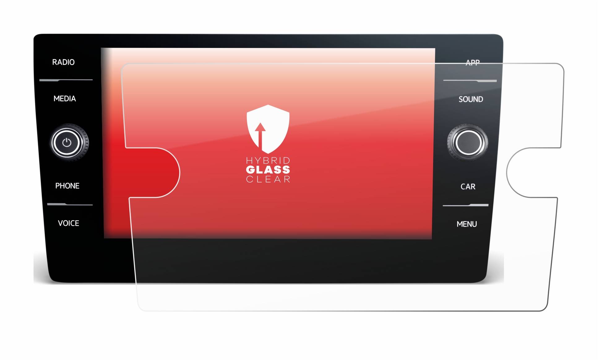 upscreen Hybrid Glass Clear Premium Schutzglas Folie für Volkswagen Tiguan 2021 Discover