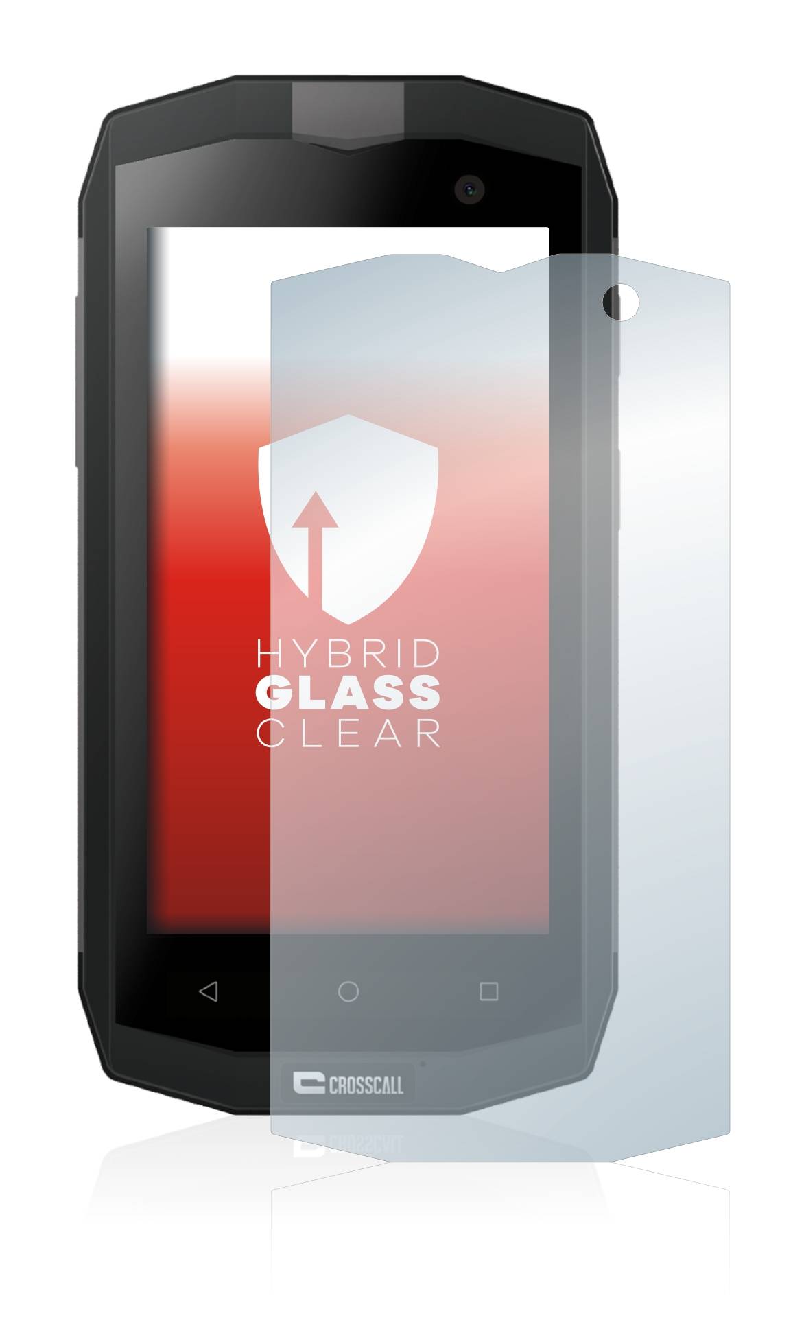 upscreen Flexible Panzerglasfolie für Crosscall Trekker M1 / M1 Core Schutzglas 9H Hybridglas Klar