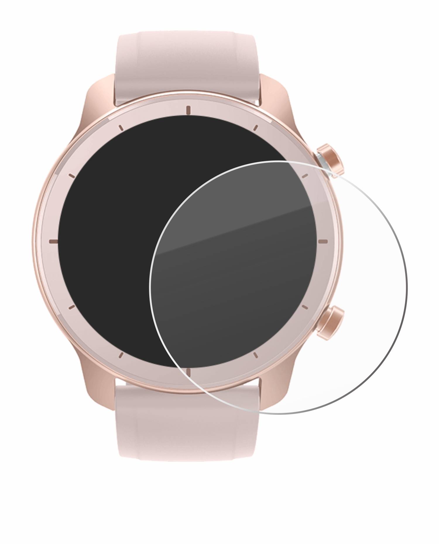Savvies Schutzglas für Huami Amazfit GTR (42 mm) Echtglas 9H-Härte klar