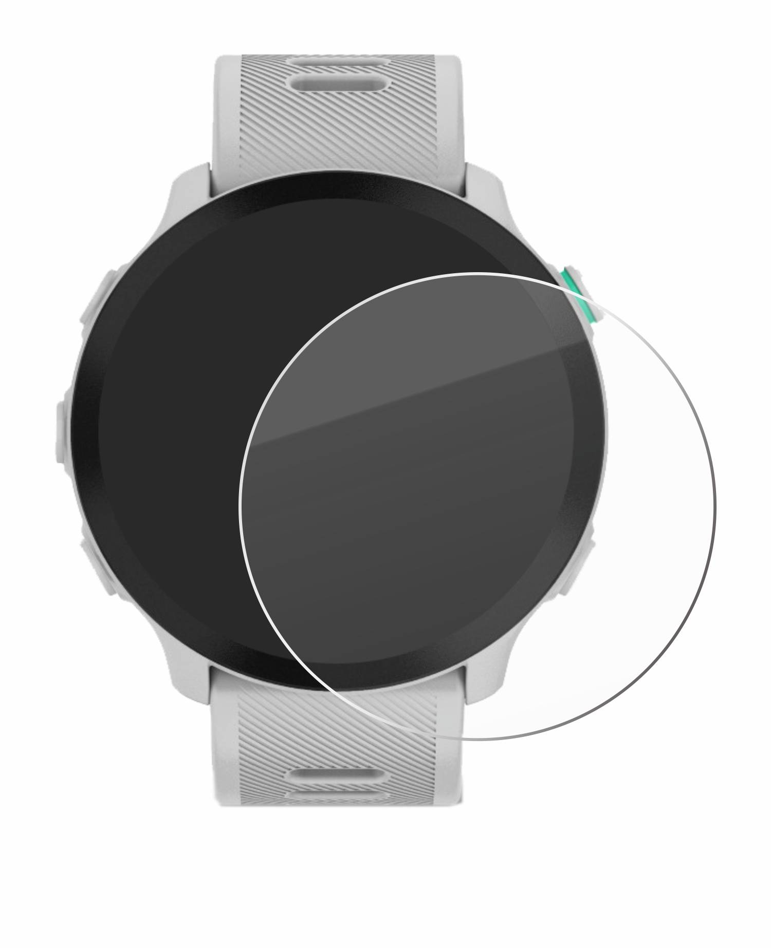 Savvies Schutzglas für Garmin Forerunner 55 Echtglas 9H-Härte klar