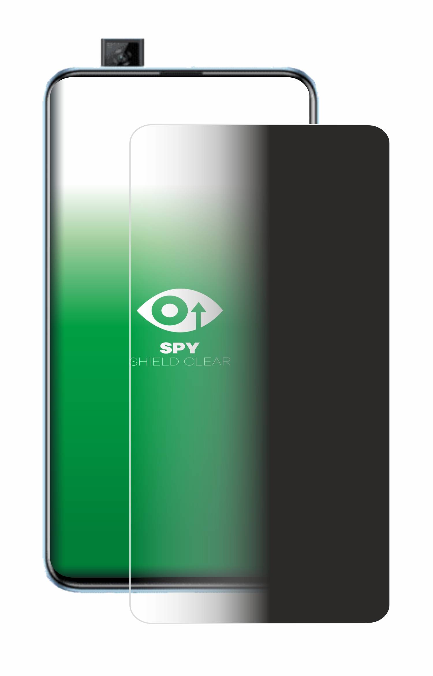 upscreen Blickschutzfolie für Huawei P smart Pro 2019 Anti-Spy Privacy Blaulichtschutz Sichtschutzfolie