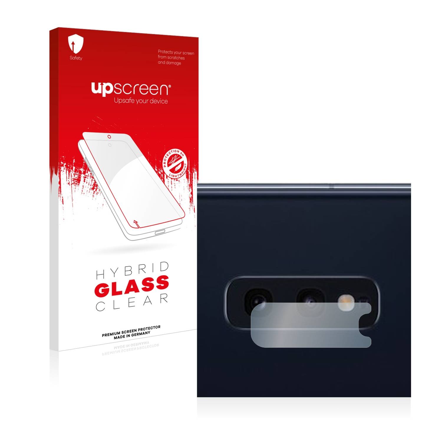 upscreen Flexible Schutz Glas Folie für Samsung Galaxy S10e (NUR Kameraschutz) Schutzglas 9H Hybridglas Klar