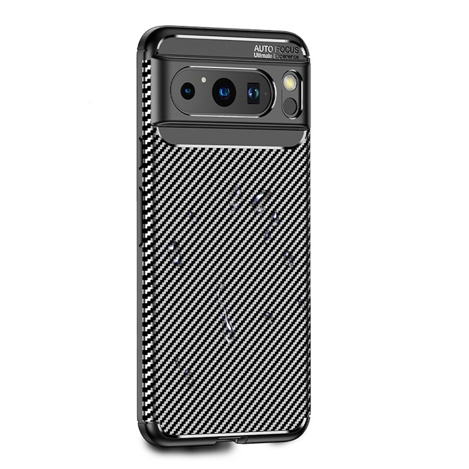 Für Google Pixel 8 Pro Schockfeste Carbon TPU Handy Tasche Schwarz
