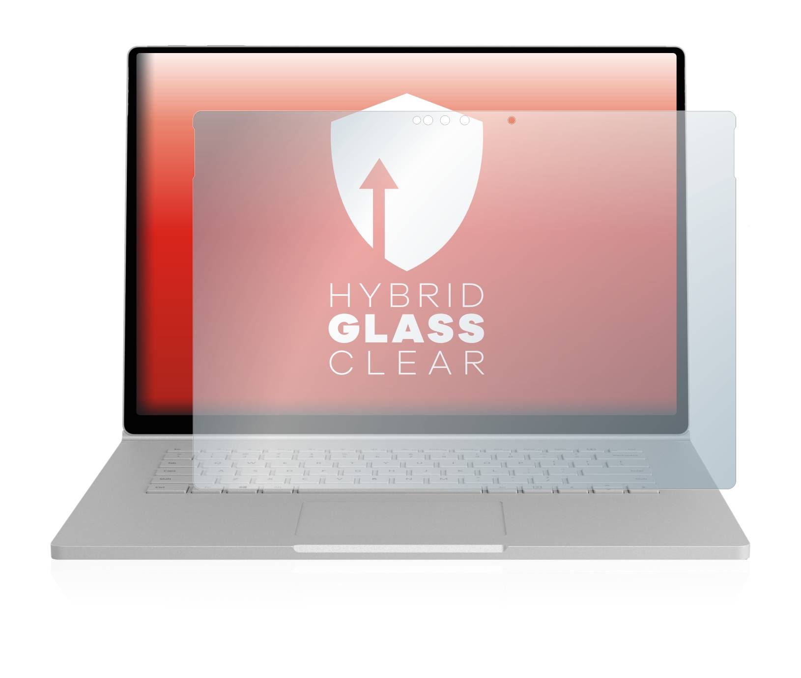 upscreen Hybrid Glass Clear Premium Schutzglas Folie für Microsoft Surface Book 2