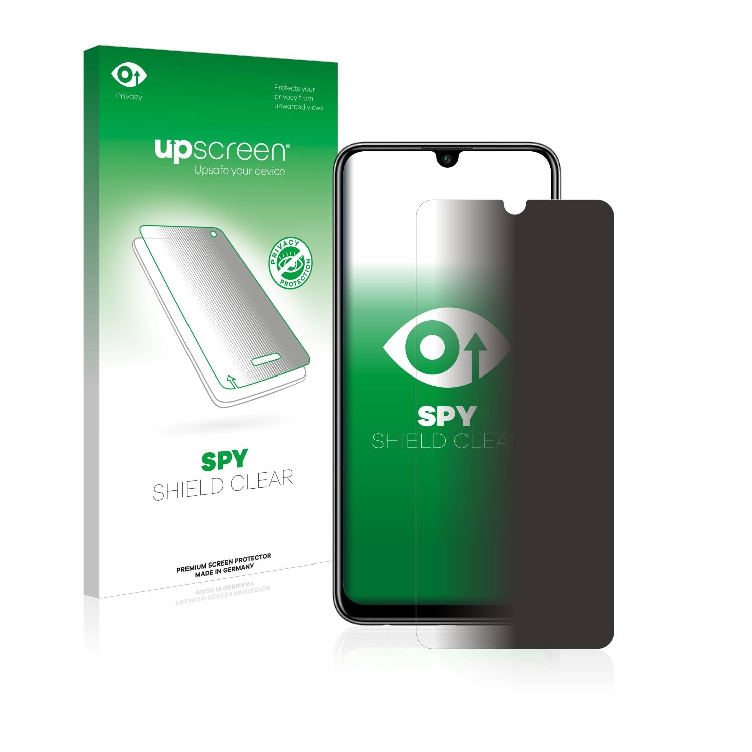 upscreen Blickschutzfolie für Huawei P smart 2020 Anti-Spy Privacy Blaulichtschutz Sichtschutzfolie
