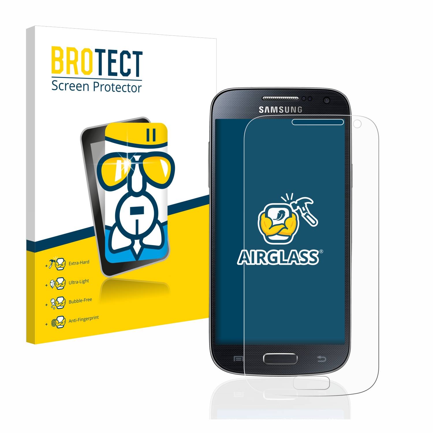 BROTECT AirGlass Flexible Schutz Glas Folie für Samsung Galaxy S4 Mini Klar Transparent