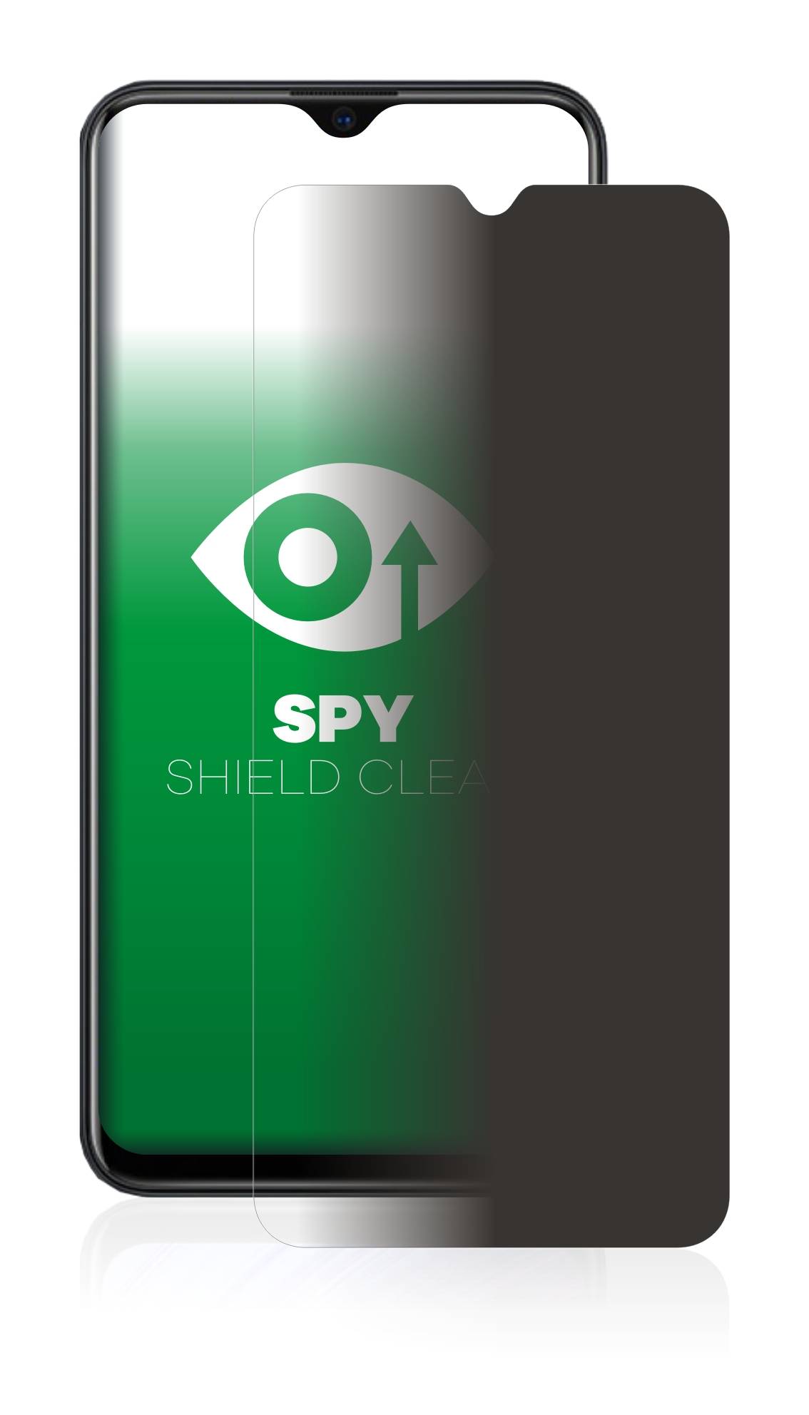 upscreen Blickschutzfolie für Xiaomi Redmi Note 8T Anti-Spy Privacy Blaulichtschutz Sichtschutzfolie