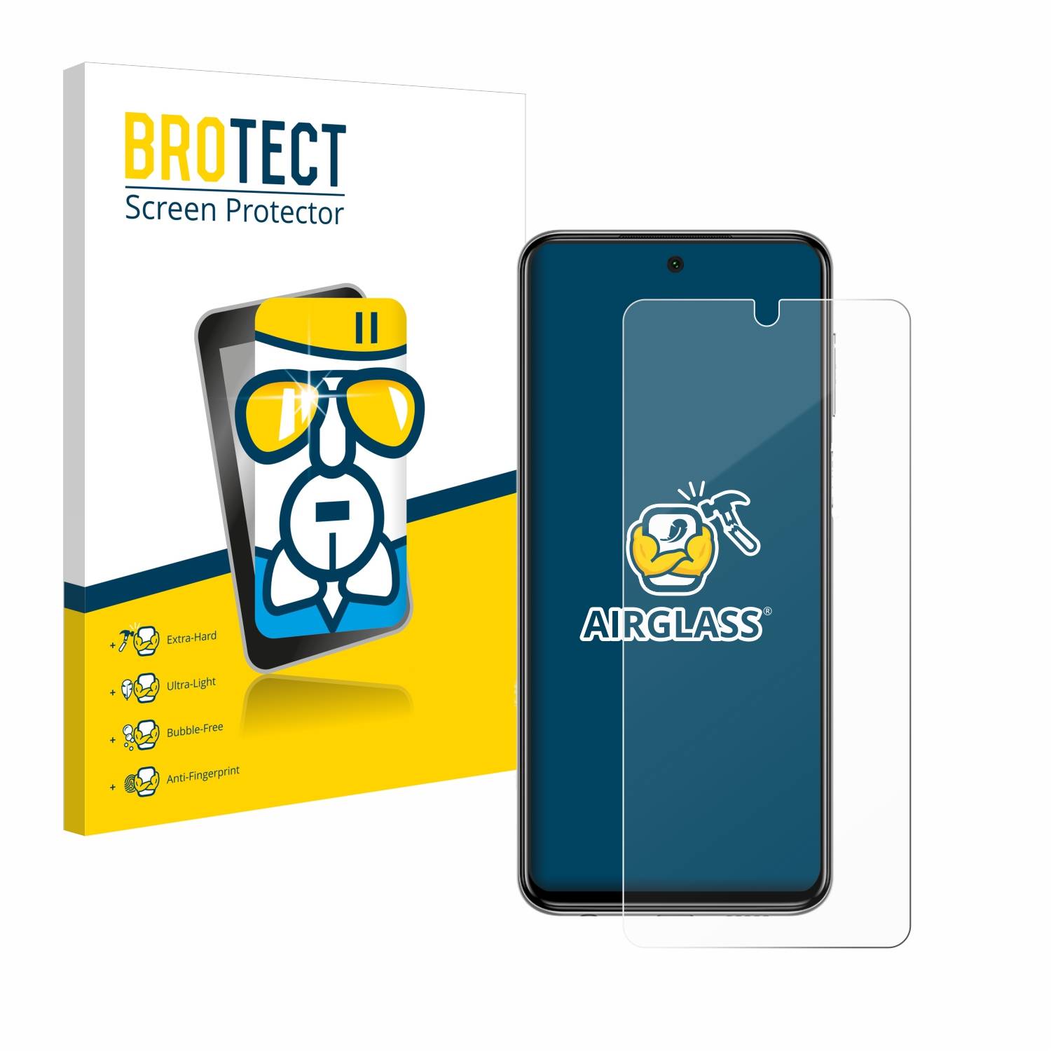 BROTECT AirGlass Glas Schutz-Folie für Xiaomi Redmi Note 9 Pro - Schutzglas