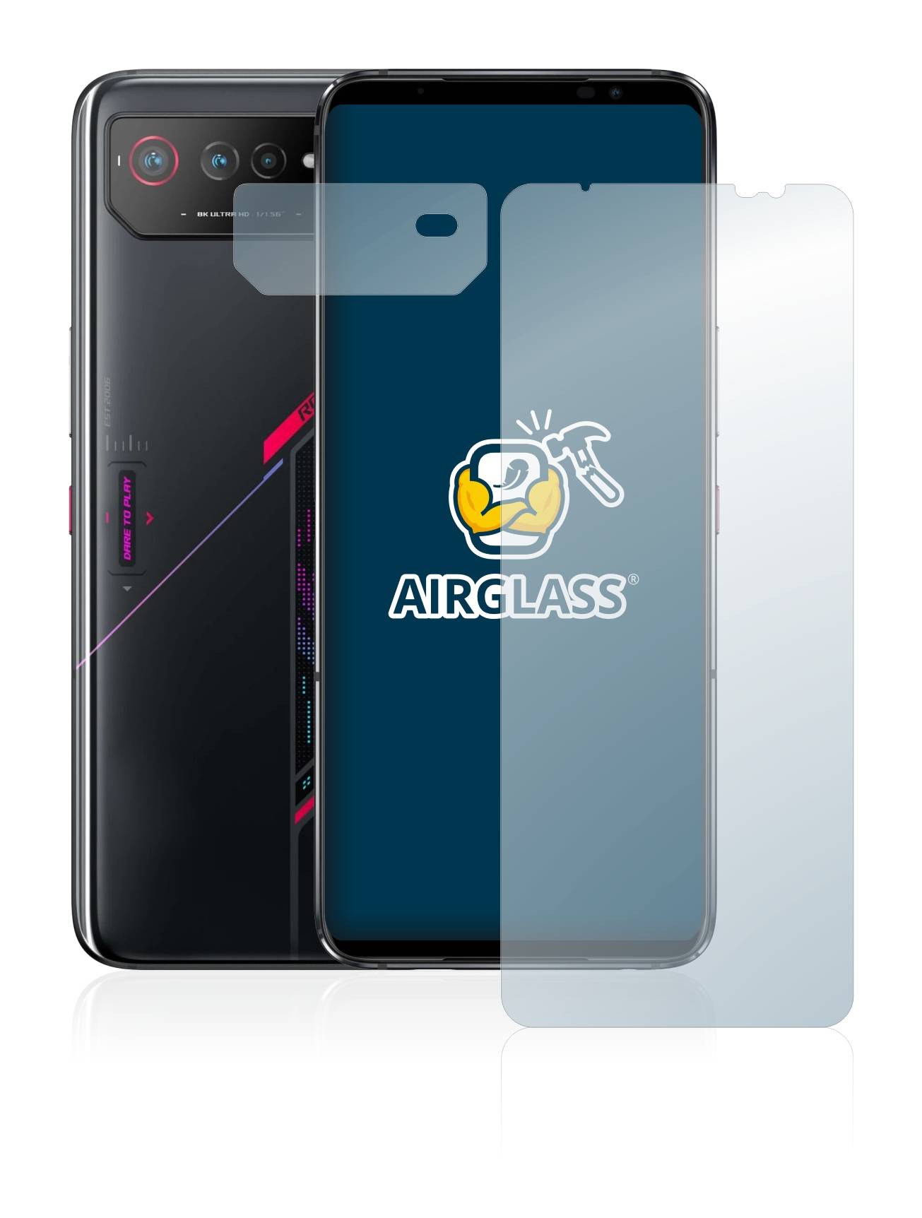 BROTECT AirGlass Flexible Schutz Glas Folie für ASUS ROG Phone 6 (Display+Kamera) Klar Transparent