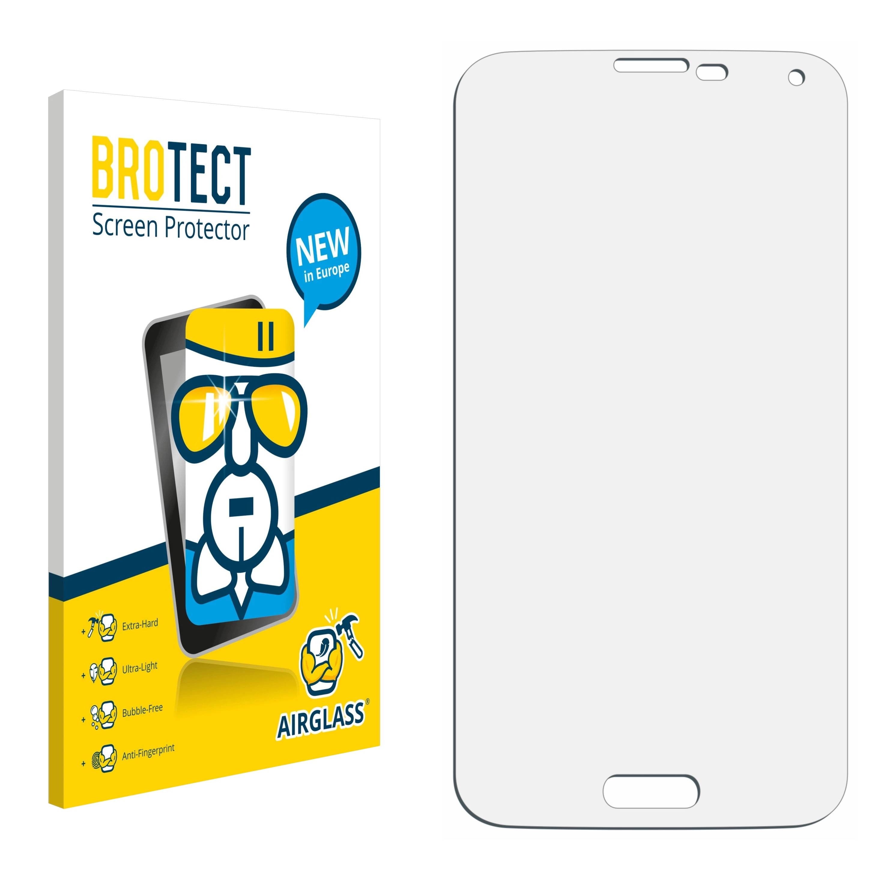 BROTECT AirGlass Flexible Schutz Glas Folie für Samsung Galaxy S5 SM-G900I SM-G900F Klar Transparent