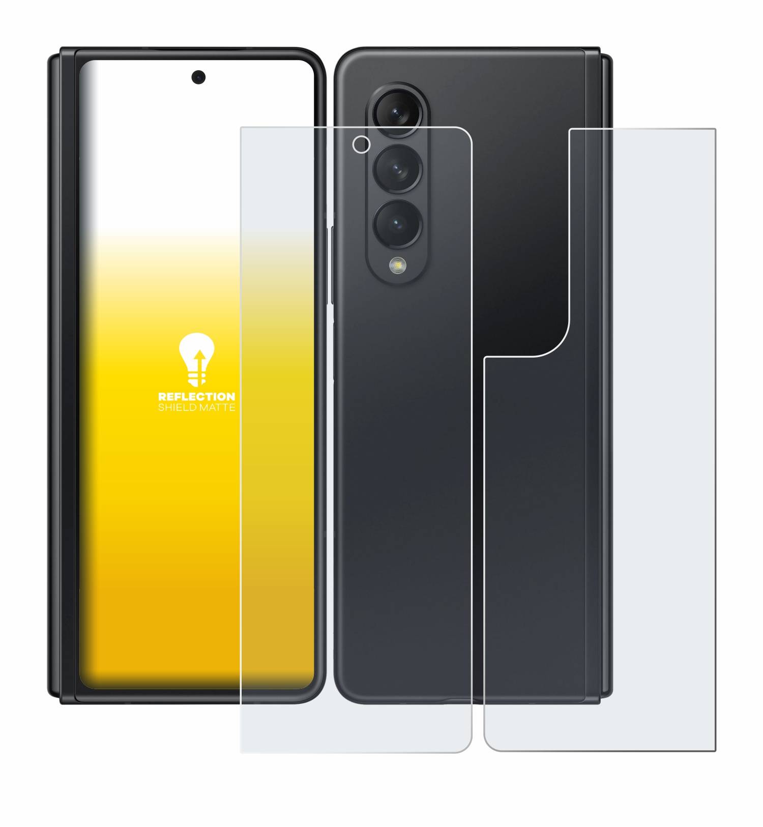 upscreen Schutzfolie für Samsung Galaxy Z Fold 3 5G (Display+Rückseite) Folie Matt Entspiegelt Anti-Reflex