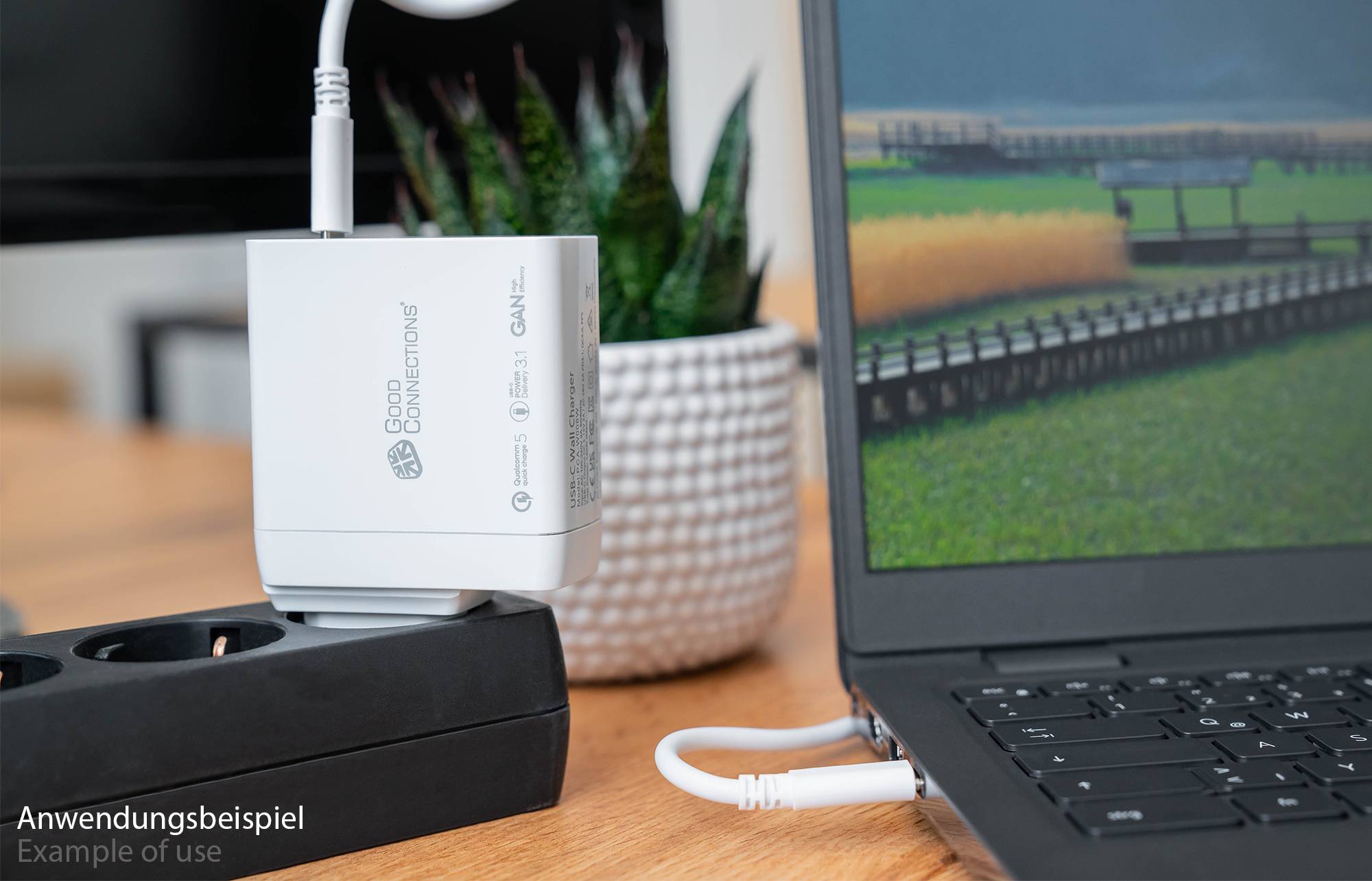 USB-Schnellladegerät 140W mit GaN-Technologie, 2-Port (2x USB-C™), PD 3.1, QC 5, PPS, weiß, Good Connections®