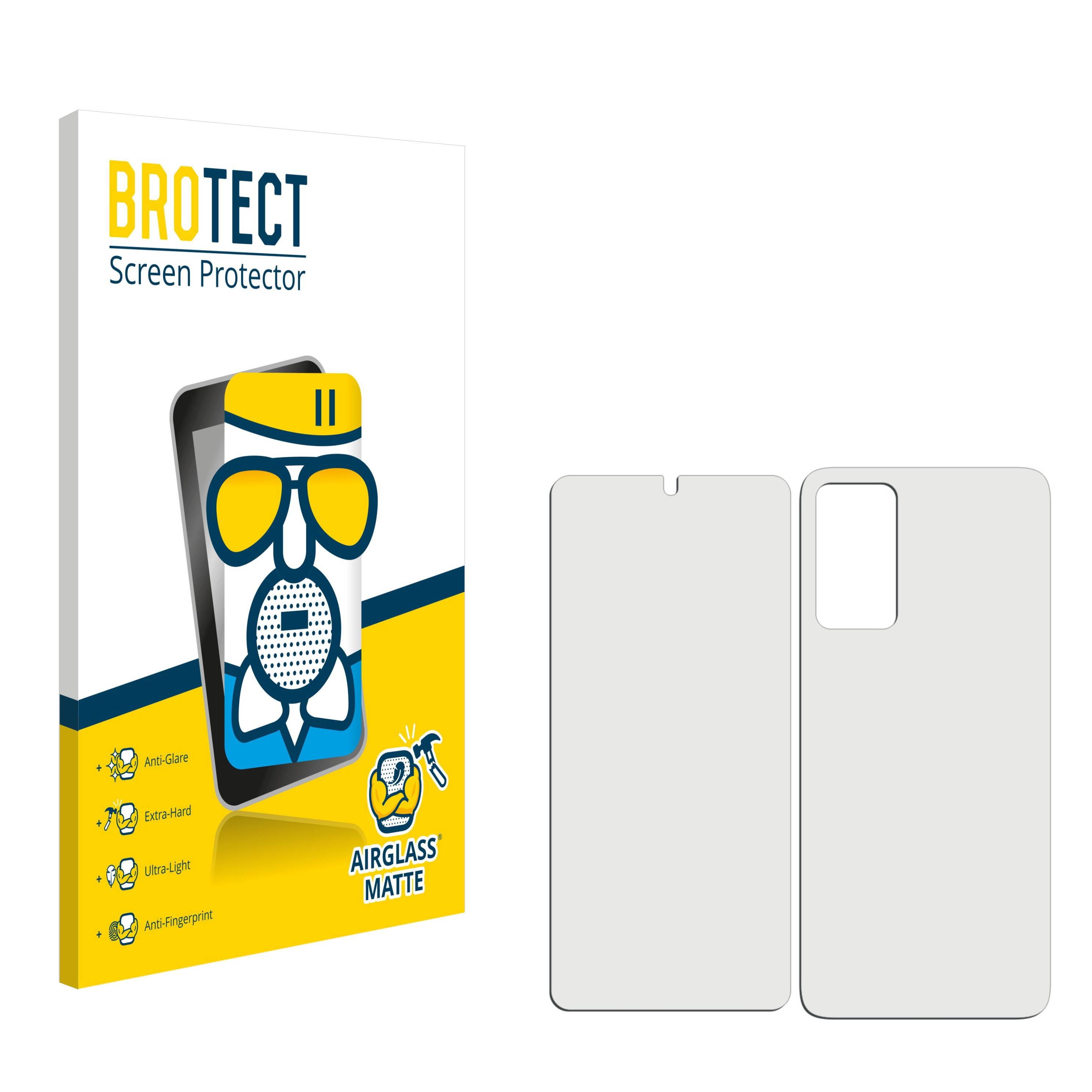 BROTECT AirGlass Flexible Schutz Glas Folie für Xiaomi Redmi Note 11 Pro 5G (Display+Rückseite) Matt Entspiegelt