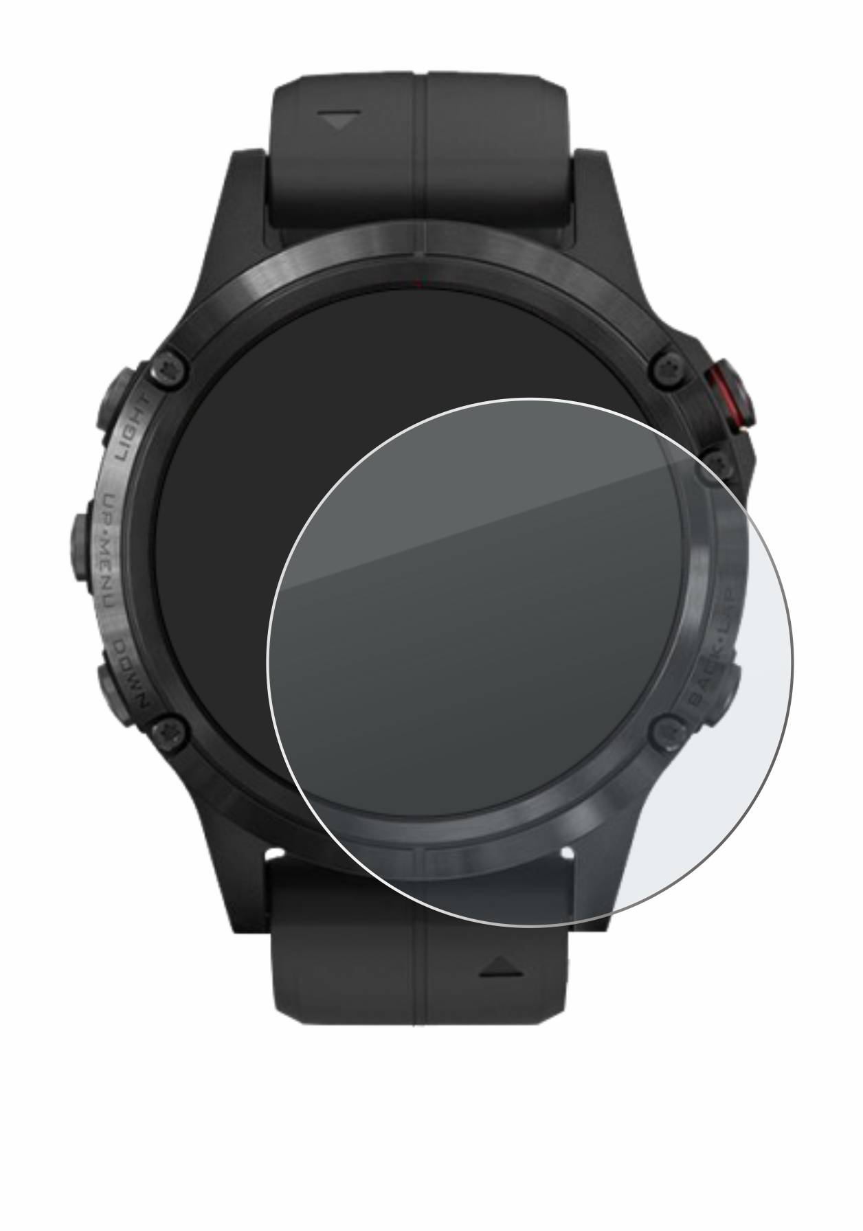 upscreen Hybrid Glass Matte Premium Schutzglas Folie für Garmin Fenix 5 Plus (47