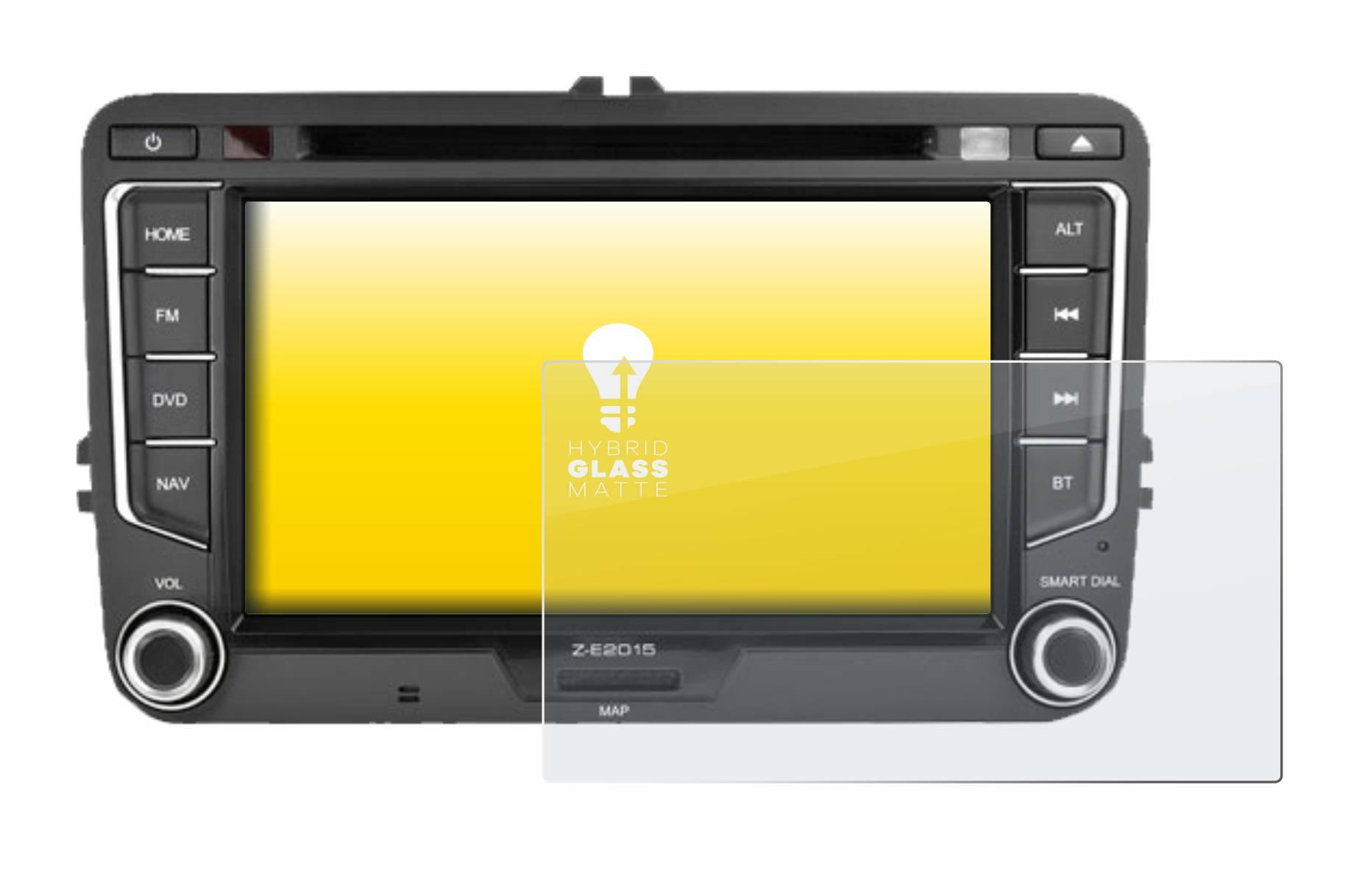 upscreen Hybrid Glass Matte Premium Schutzglas Folie für Zenec E>Go