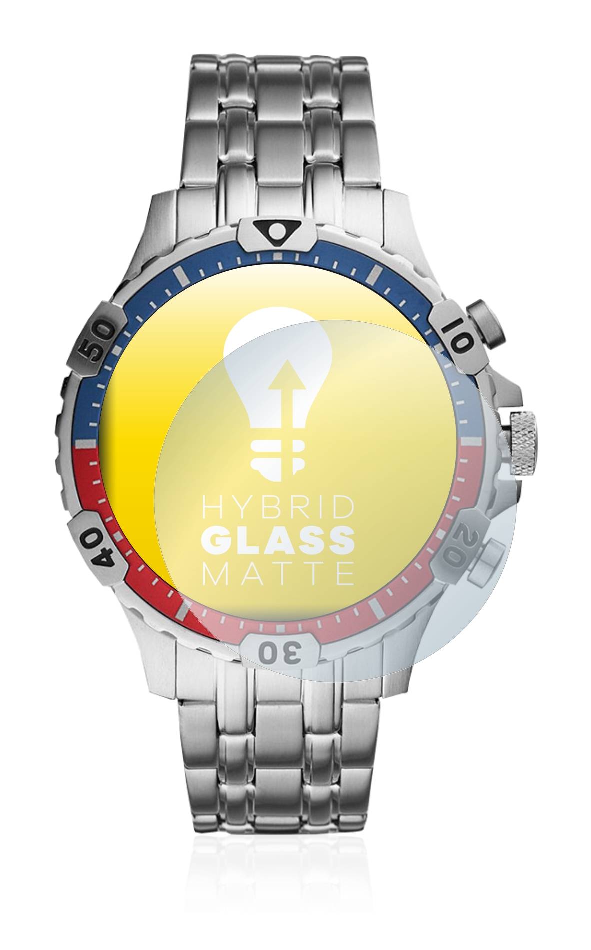 upscreen Hybrid Glass Matte Premium Schutzglas Folie für Fossil Garrett HR (5.