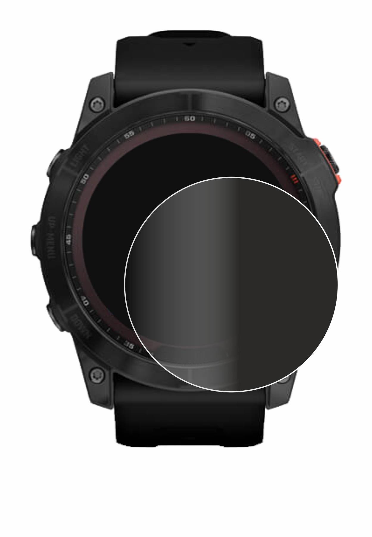 upscreen Blickschutzfolie für Garmin Fenix 7X (51 mm) Anti-Spy Privacy Blaulichtschutz Sichtschutzfolie