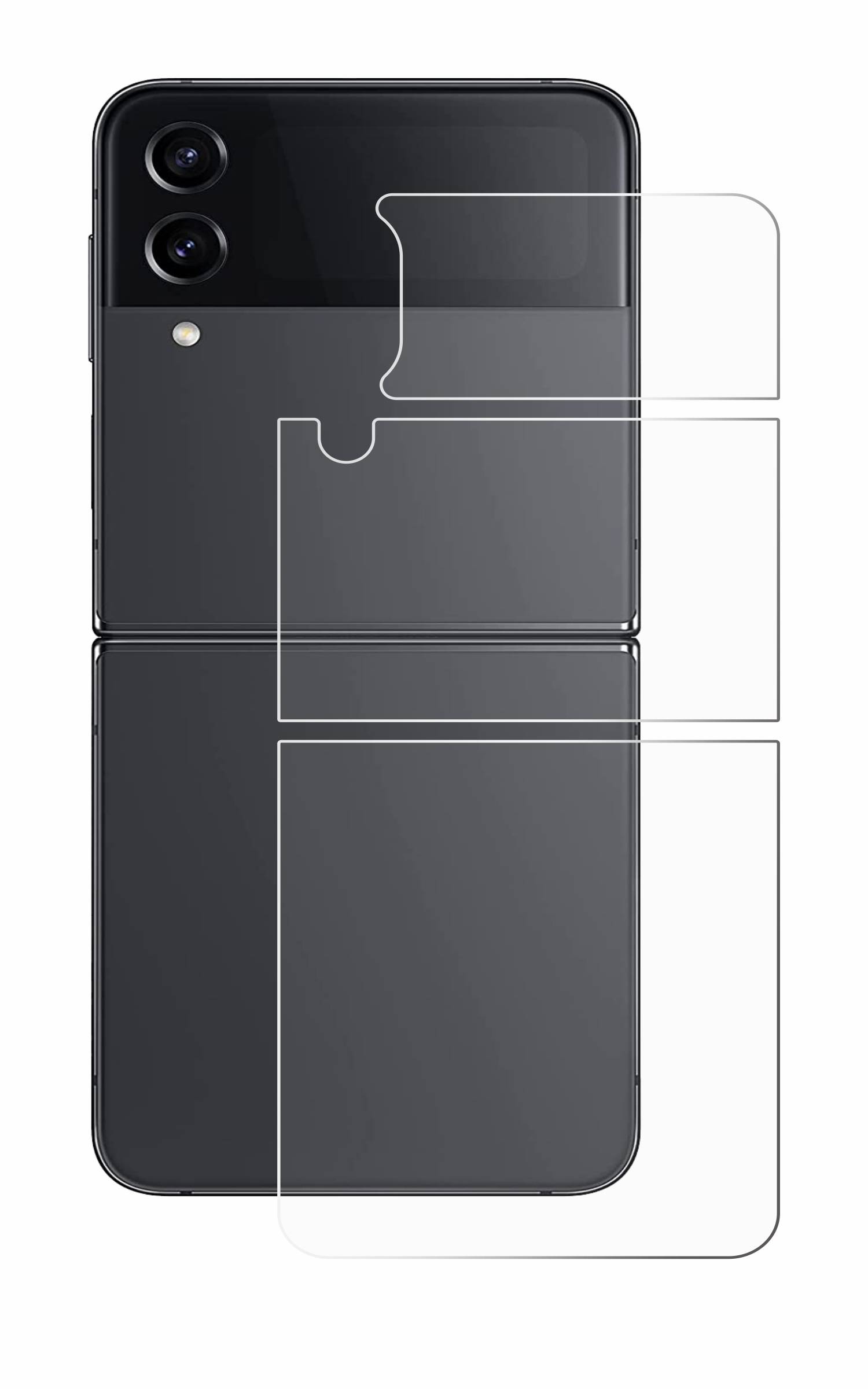 upscreen Schutzfolie für Samsung Galaxy Z Flip 4 (Rückseite) Antibakterielle Folie Klar Anti-Kratzer