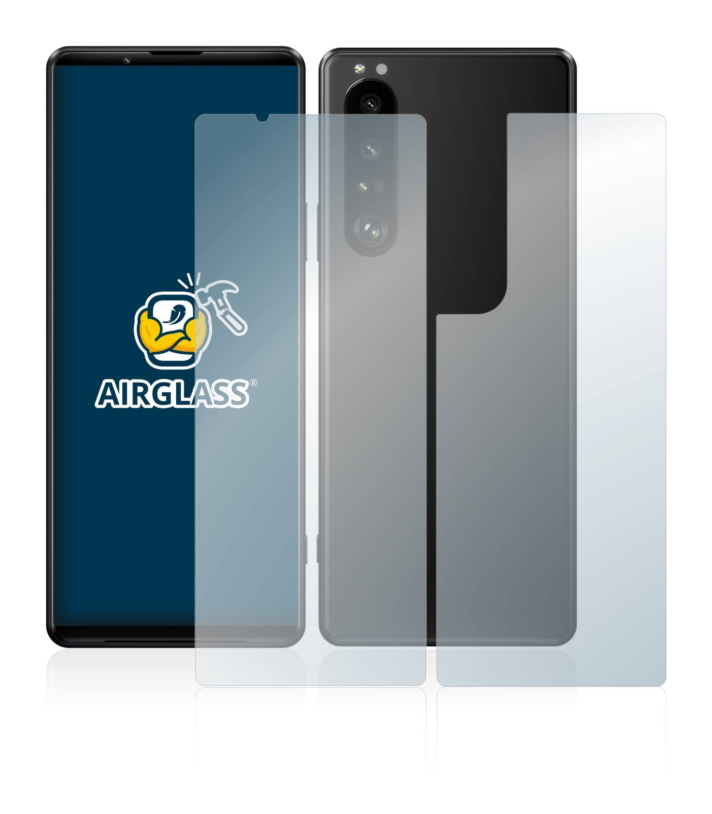 BROTECT AirGlass Flexible Schutz Glas Folie für Sony Xperia 1 III (Display+Rückseite) Klar Transparent