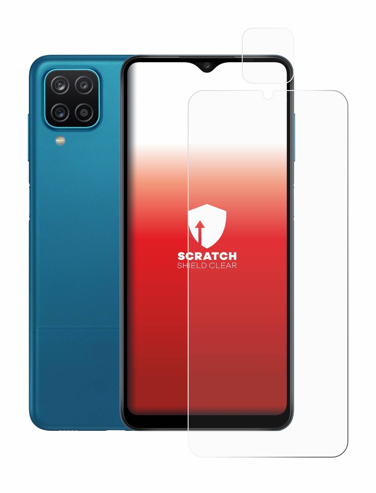 upscreen Schutzfolie für Samsung Galaxy A12 (Display+Kamera) Kratzschutz Anti-Fingerprint Klar
