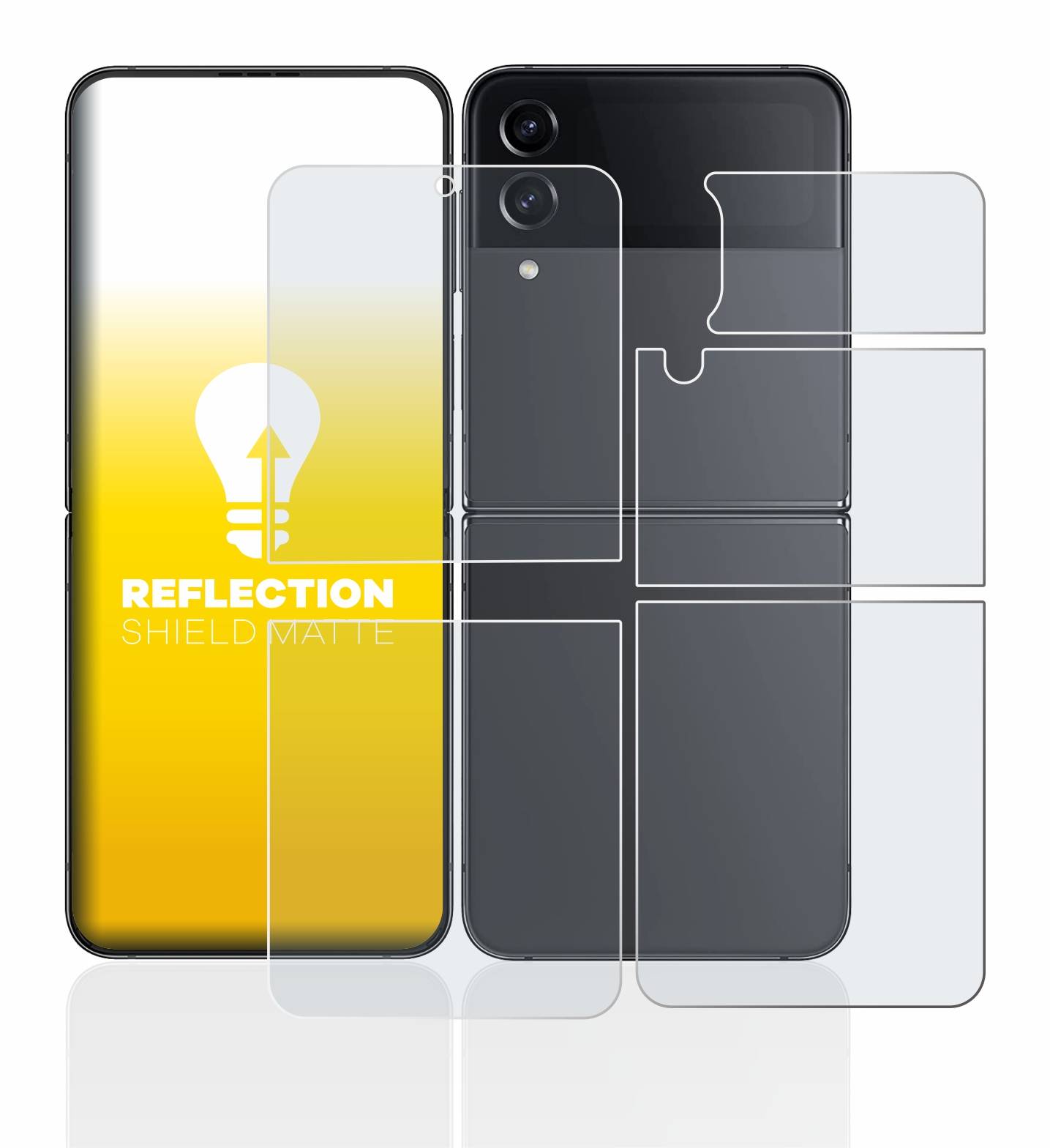 upscreen Schutzfolie für Samsung Galaxy Z Flip 4 (Display+Rückseite) Folie Matt Entspiegelt Anti-Reflex