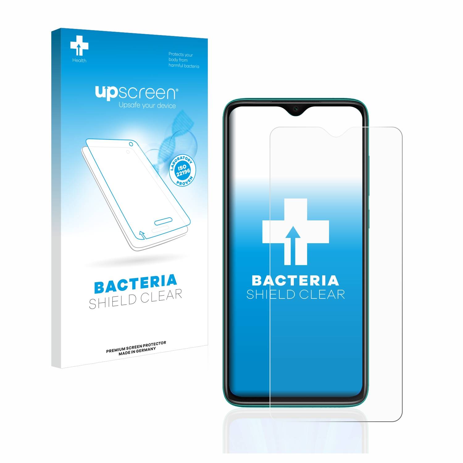 upscreen Schutzfolie für Xiaomi Redmi Note 8 Pro Antibakterielle Folie Klar Anti-Kratzer