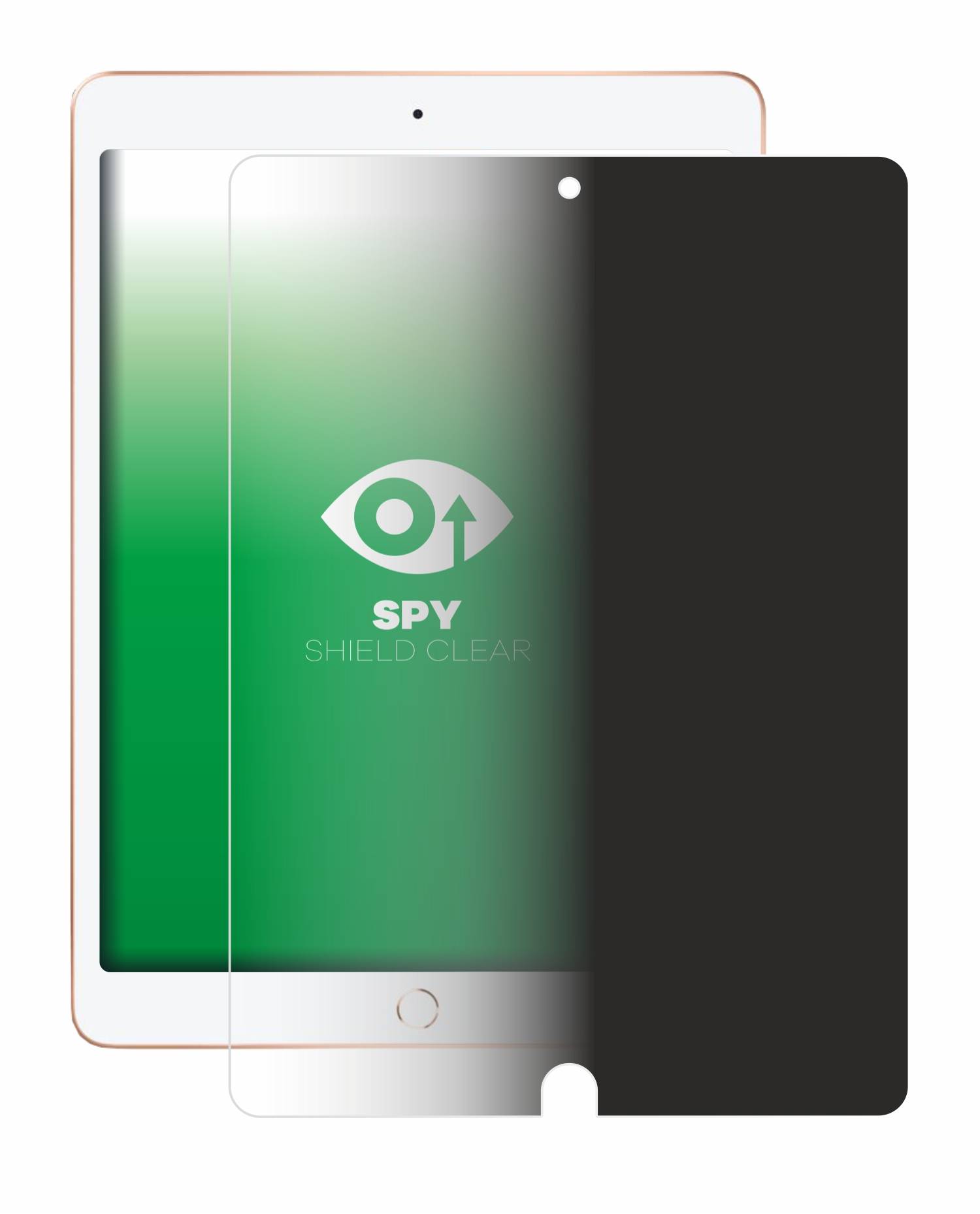 upscreen Spy Shield Clear Premium Blickschutzfolie für Apple iPad 10.2 WiFi 2020 (8.