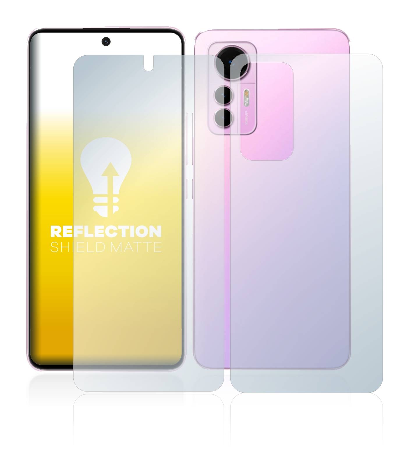 upscreen Schutzfolie für Xiaomi 12 Lite (Display+Rückseite) Folie Matt Entspiegelt Anti-Reflex