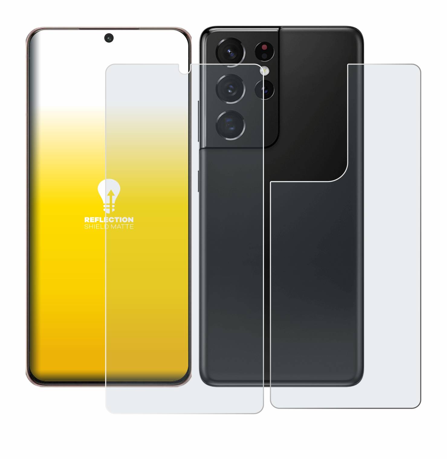 upscreen Schutzfolie für Samsung Galaxy S21 Ultra 5G (Display+Rückseite) Folie Matt Entspiegelt Anti-Reflex