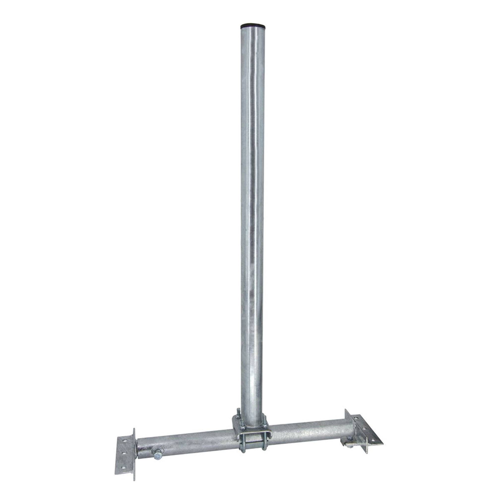 PremiumX SOLID X85-48 Teleskop Dachsparrenhalter 85cm Mast 48mm galvanisch verzinkt SAT Dach Halterung Kabeldurchführung