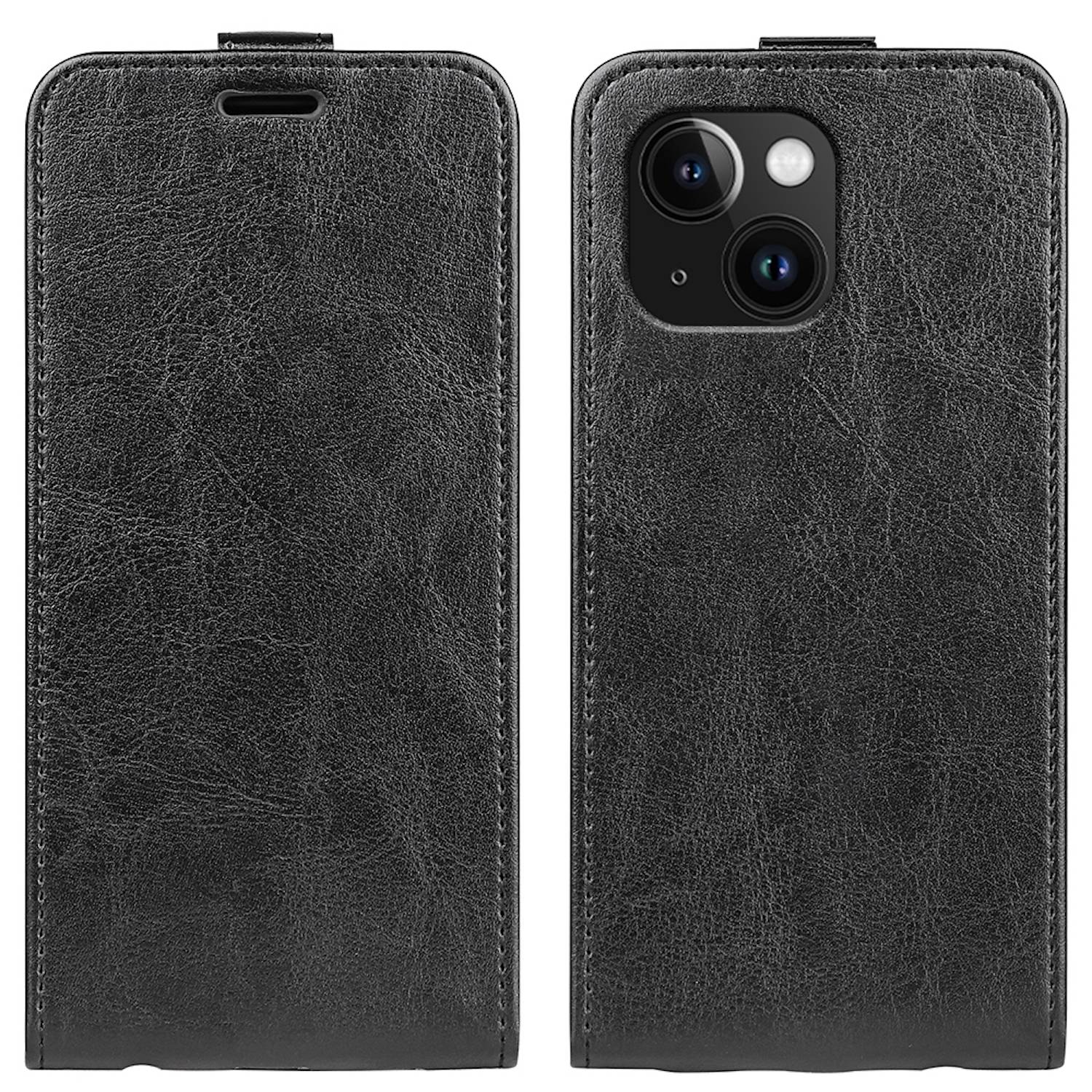 Für Apple iPhone 15 Fliptasche Schwarz Hülle Cover Tasche Etuis Case