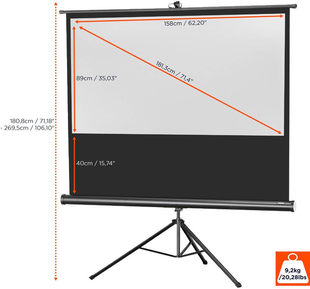 Celexon Stativ Economy 1090260 Stativleinwand 158 x 89 cm Bildformat: 16:9