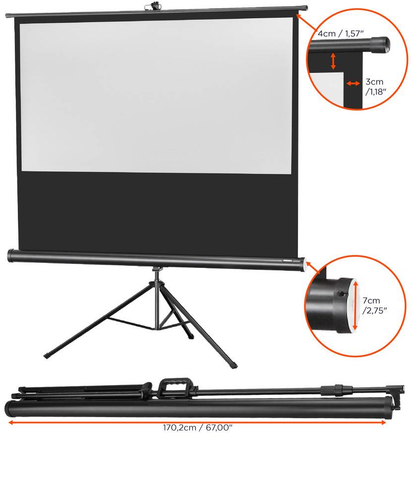 Celexon Stativ Economy 1090260 Stativleinwand 158 x 89 cm Bildformat: 16:9