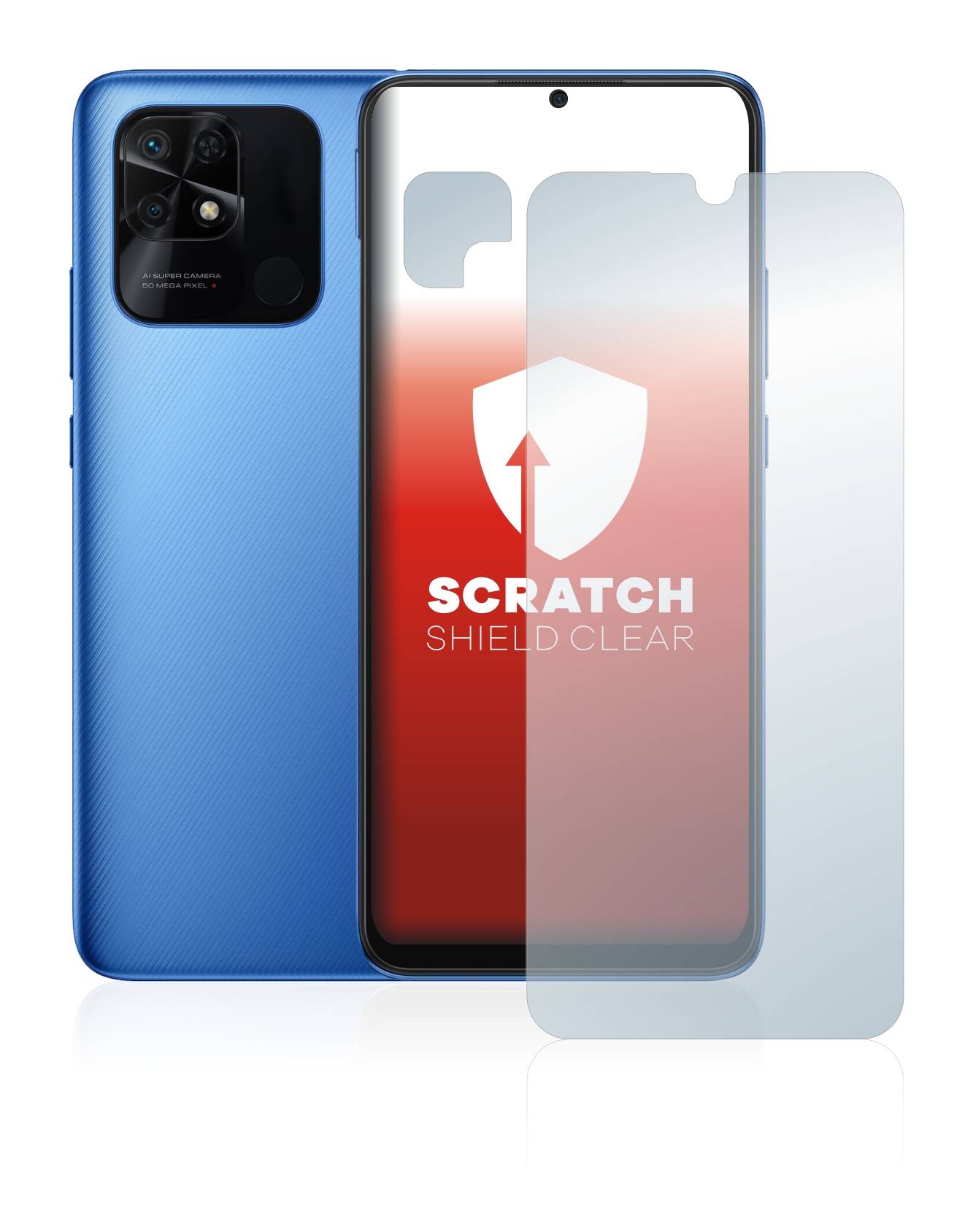 upscreen Schutzfolie für Xiaomi Redmi 10C (Display+Kamera) Kratzschutz Anti-Fingerprint Klar