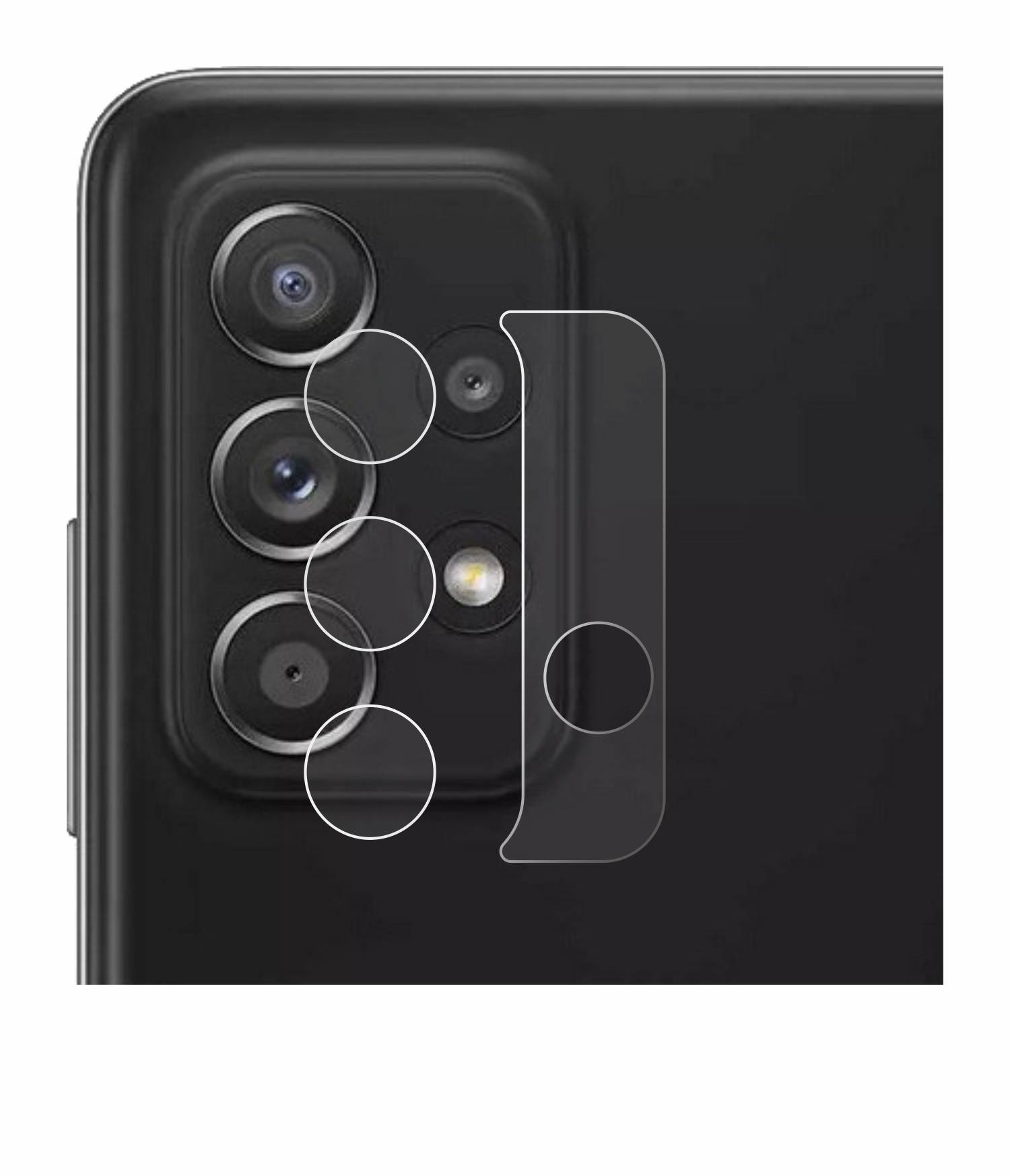 upscreen Schutzfolie für Samsung Galaxy A52 5G (NUR Kameraschutz) Kratzschutz Anti-Fingerprint Klar