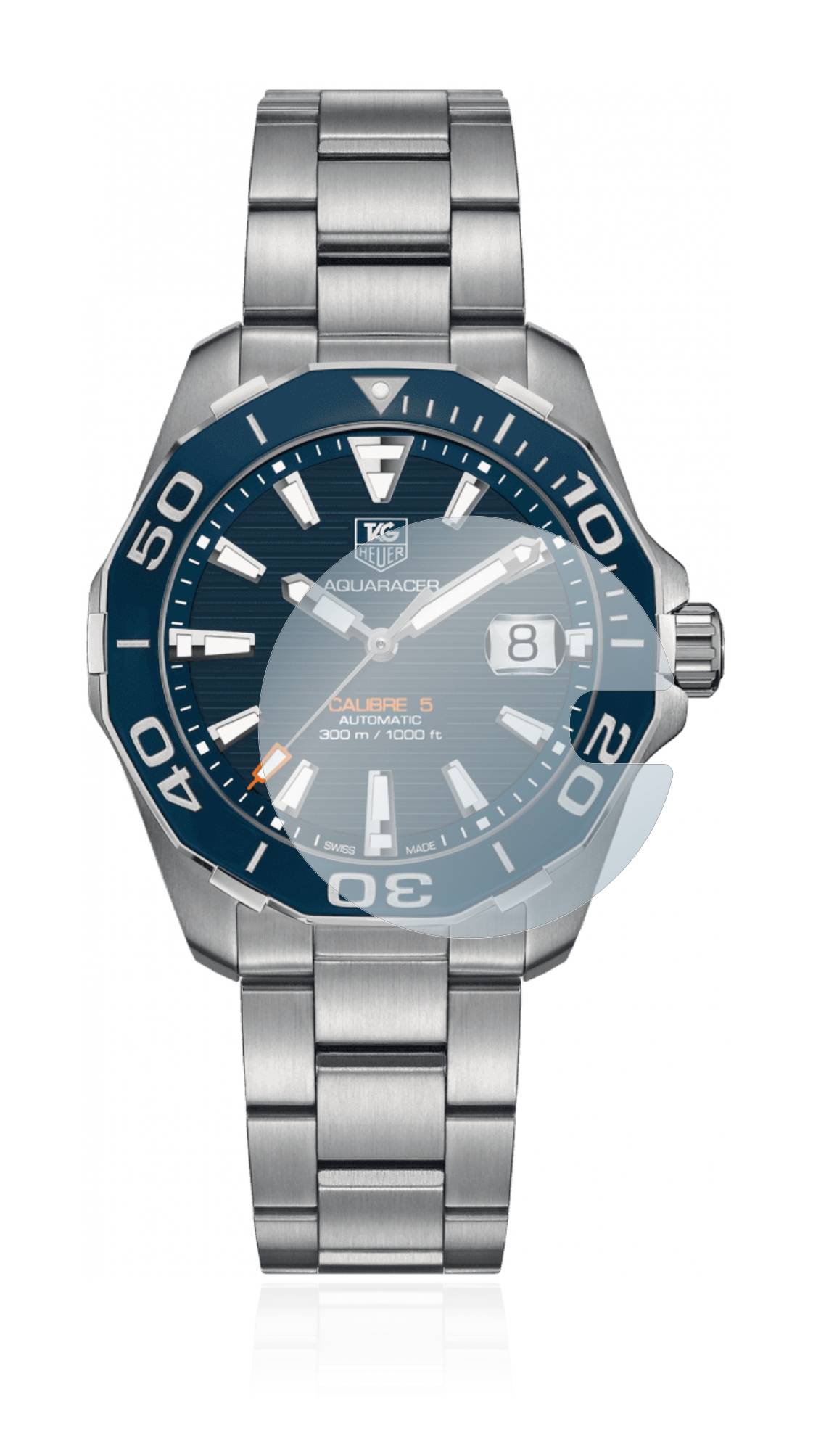 upscreen Scratch Shield Clear Premium Displayschutzfolie für TAG Heuer Aquaracer (43 mm)