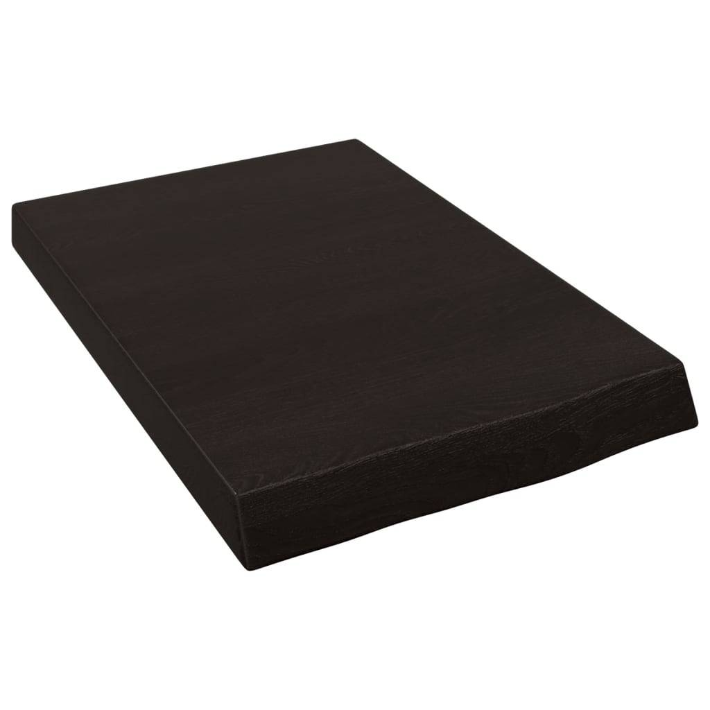 vidaXL Waschtischplatte Dunkelbraun 40x60x(2-6)cm Massivholz Behandelt