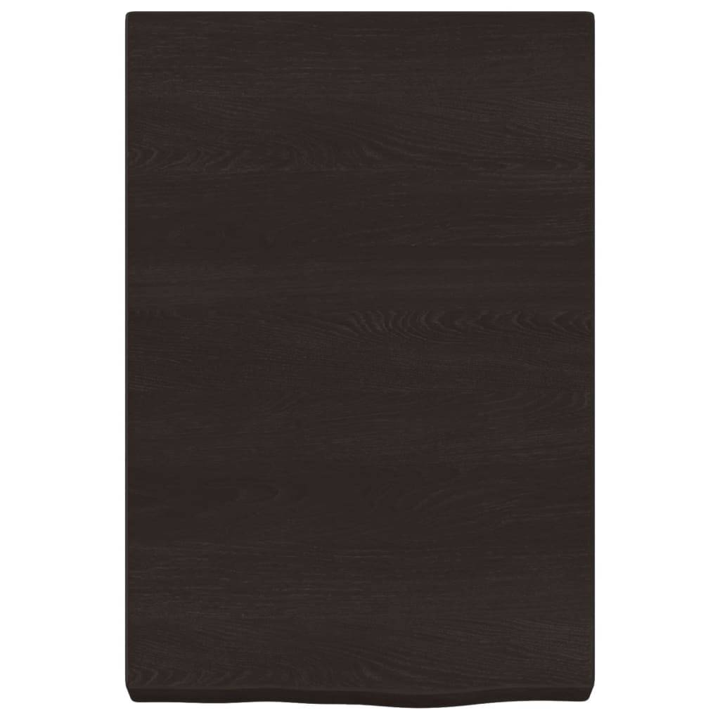 vidaXL Waschtischplatte Dunkelbraun 40x60x(2-6)cm Massivholz Behandelt