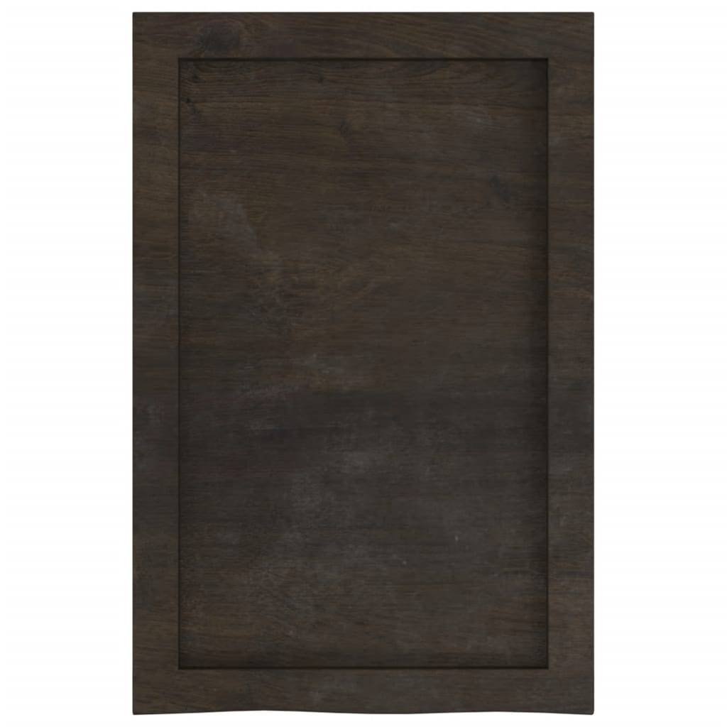 vidaXL Waschtischplatte Dunkelbraun 40x60x(2-6)cm Massivholz Behandelt