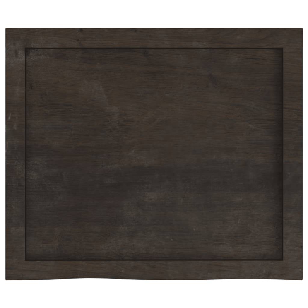 vidaXL Waschtischplatte Dunkelbraun 60x50x(2-4)cm Massivholz Behandelt