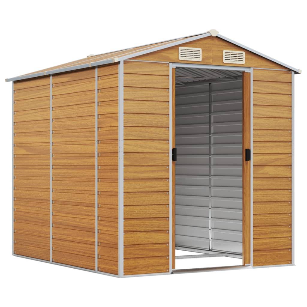 vidaXL Gerätehaus Hellbraun 191x215x198 cm Verzinkter Stahl