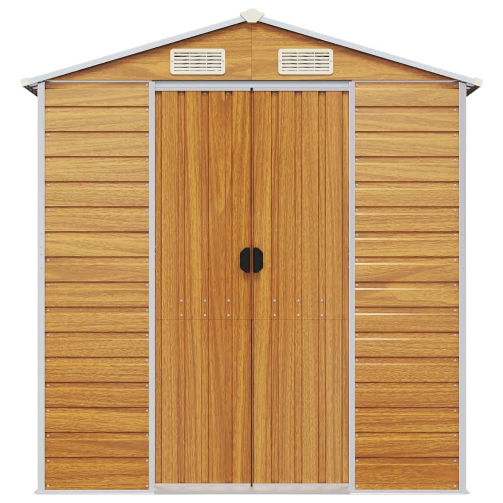 vidaXL Gerätehaus Hellbraun 191x215x198 cm Verzinkter Stahl