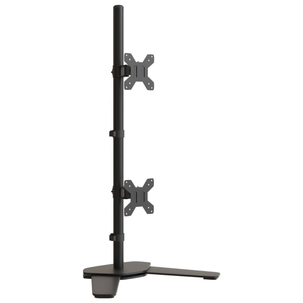 vidaXL Tischhalterung für 2 Monitore Schwarz Stahl VESA 75/100 mm