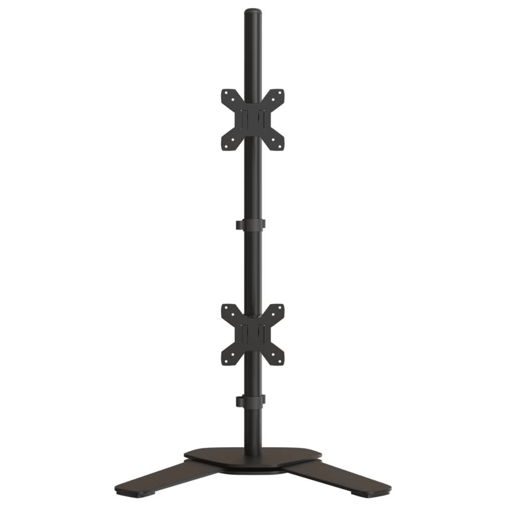vidaXL Tischhalterung für 2 Monitore Schwarz Stahl VESA 75/100 mm