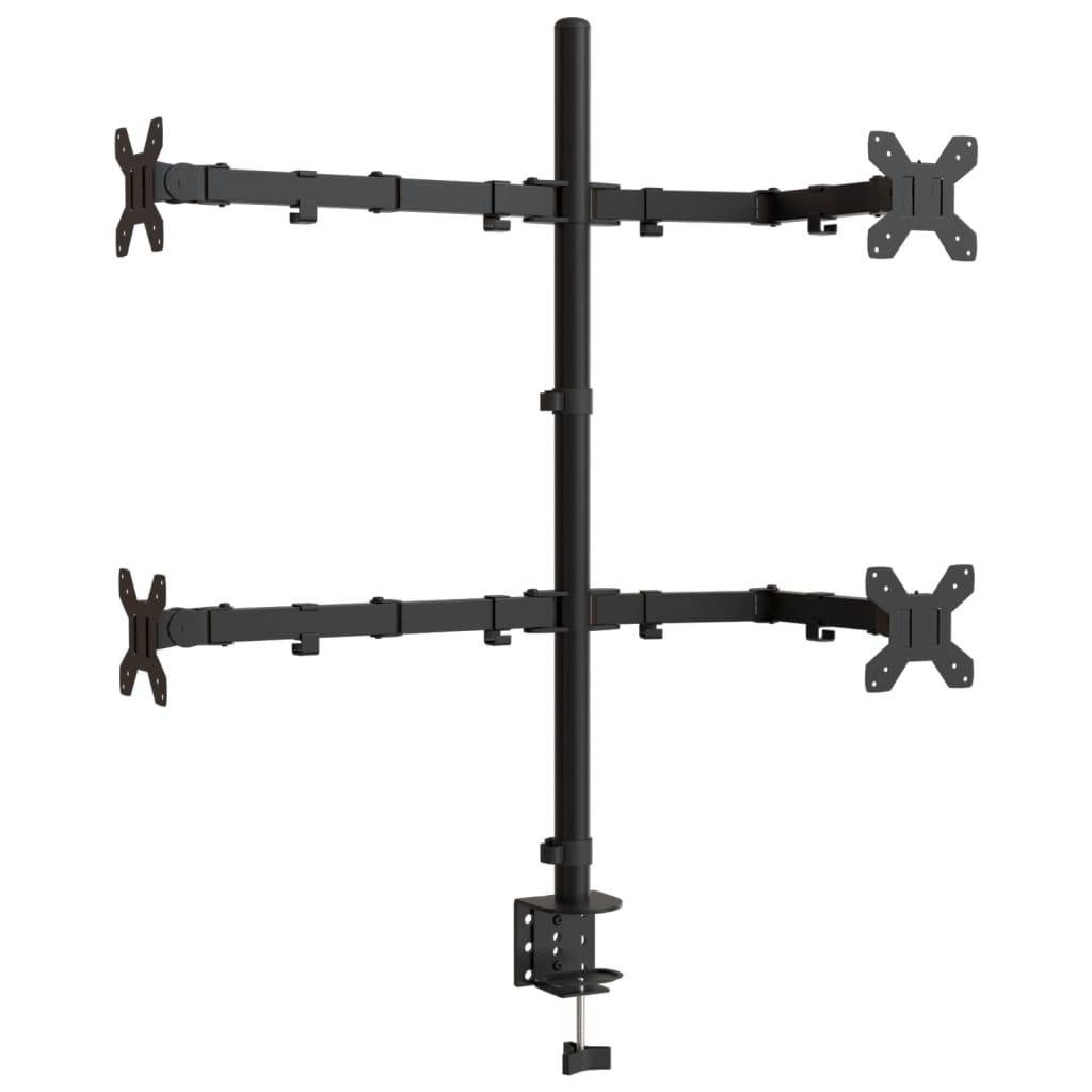 vidaXL Monitorhalterung Schwarz Stahl VESA 75/100 mm
