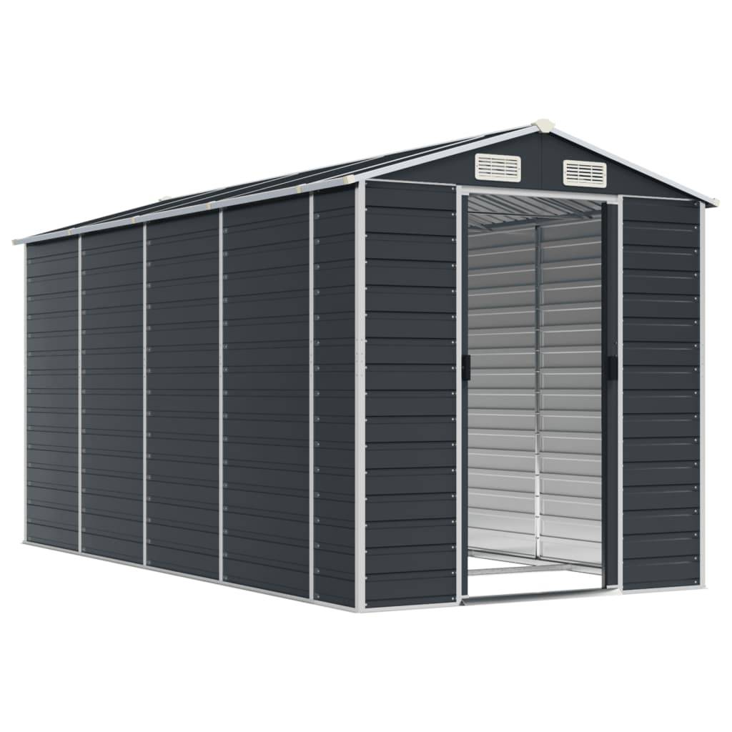 vidaXL Gerätehaus Anthrazit 191x385x198 cm Verzinkter Stahl